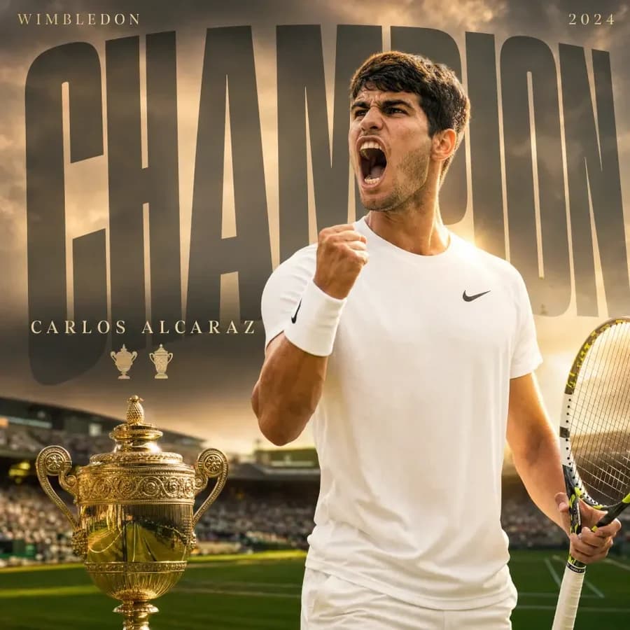 A tennis poster with no branding on it