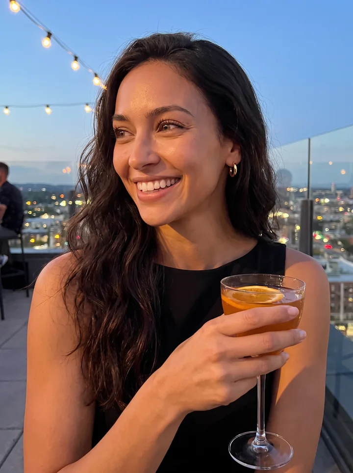 The same woman, night out
