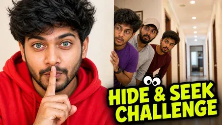 Hide and seek challenge vlog thumbnail